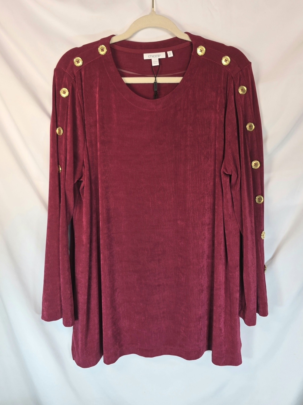 Chico's Women's Preppy Modern-Vintage Festive Sophisticated Blouse Sz 3(XL)